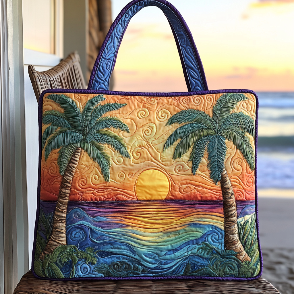 Twilight Glow Quilted Tote Bag Beach Lover Christmas Gifts
