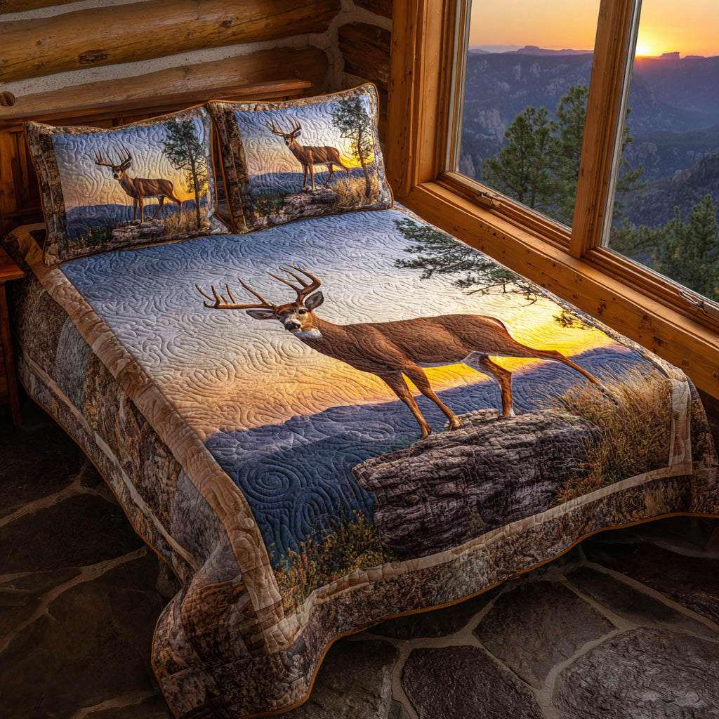 Twilight Grove Deer Quilted Bedding Set Bedroom Decor Birthday Presents For Deer Lovers