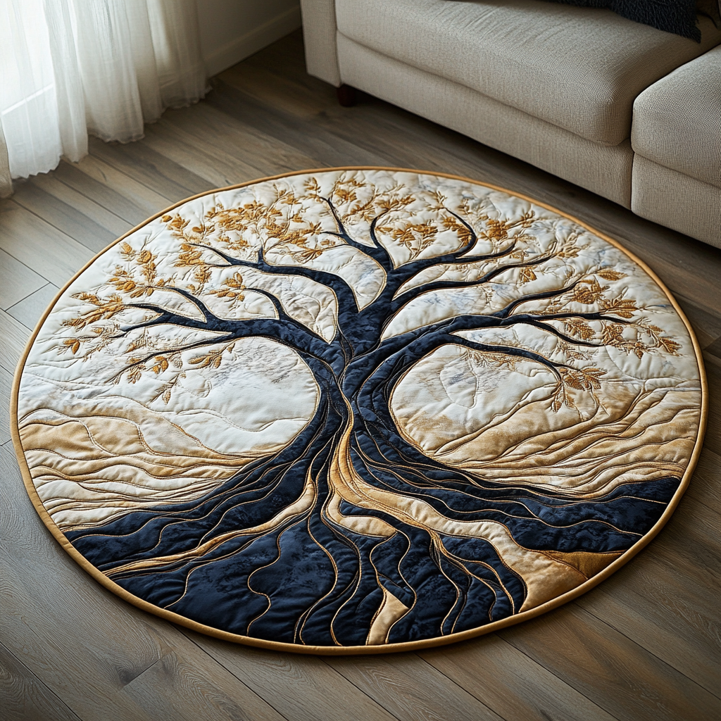 Twilight Grove Quilted Round Mat Entrance Way Ideas Christmas Grandma Shirts