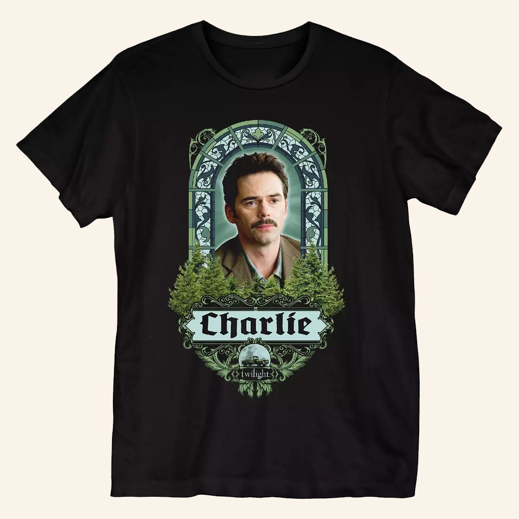 Twilight Merch Charlie Stained Glass Portrait T-Shirt Present For Sisters