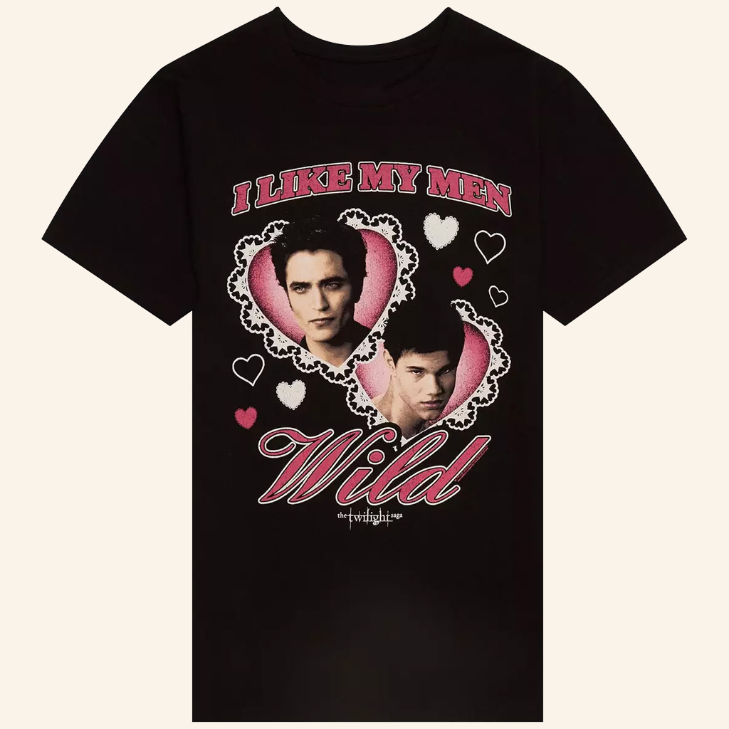 Twilight Merch Edward And Jacob Hearts T-Shirt Best Gifts For Fans