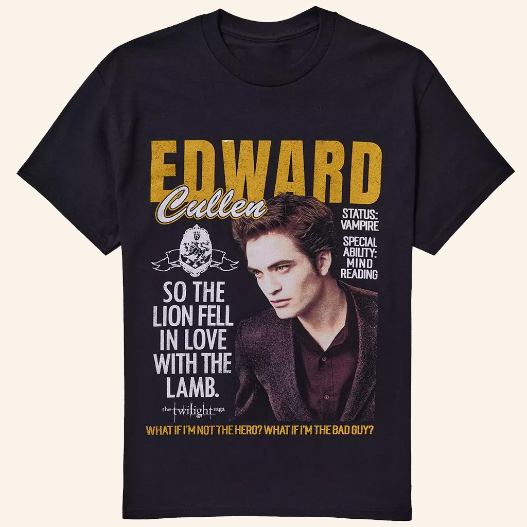Twilight Merch Edward Cullen Magazine T-Shirt Best Gifts For Sisters