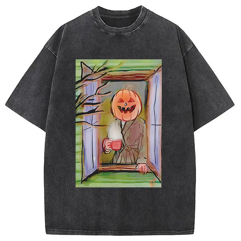 Twilight Pumpkin Window Halloween Washed T-Shirt Funny Aesthetic Trendy Apparel Gifts For Brother Twilight Pumpkin Window Halloween Washed T-Shirt Funny Aesthetic Trendy Apparel Gifts For Brother