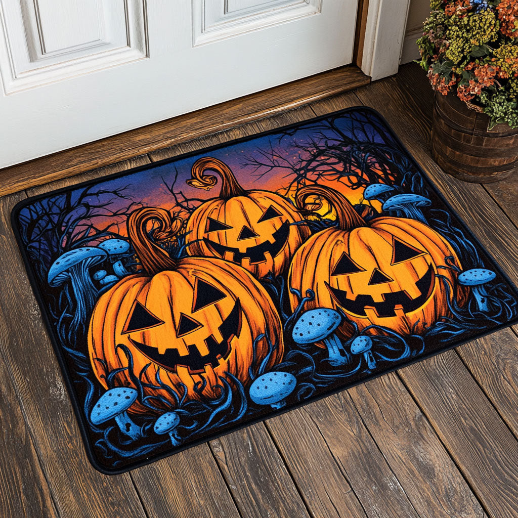 Twilight Pumpkins Doormat Memorable Gifts Decoration For Friends and Family on Halloween
