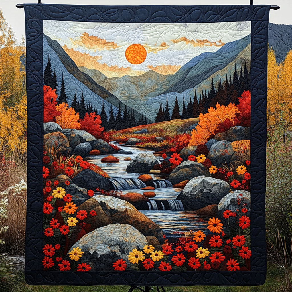 Twilight River Quilted Blanket Bedroom Xmas Decor Best Gifts For Nature Lovers