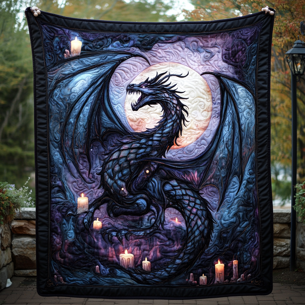 Twilight Serpent Quilted Blanket Presents For Dragon Lovers