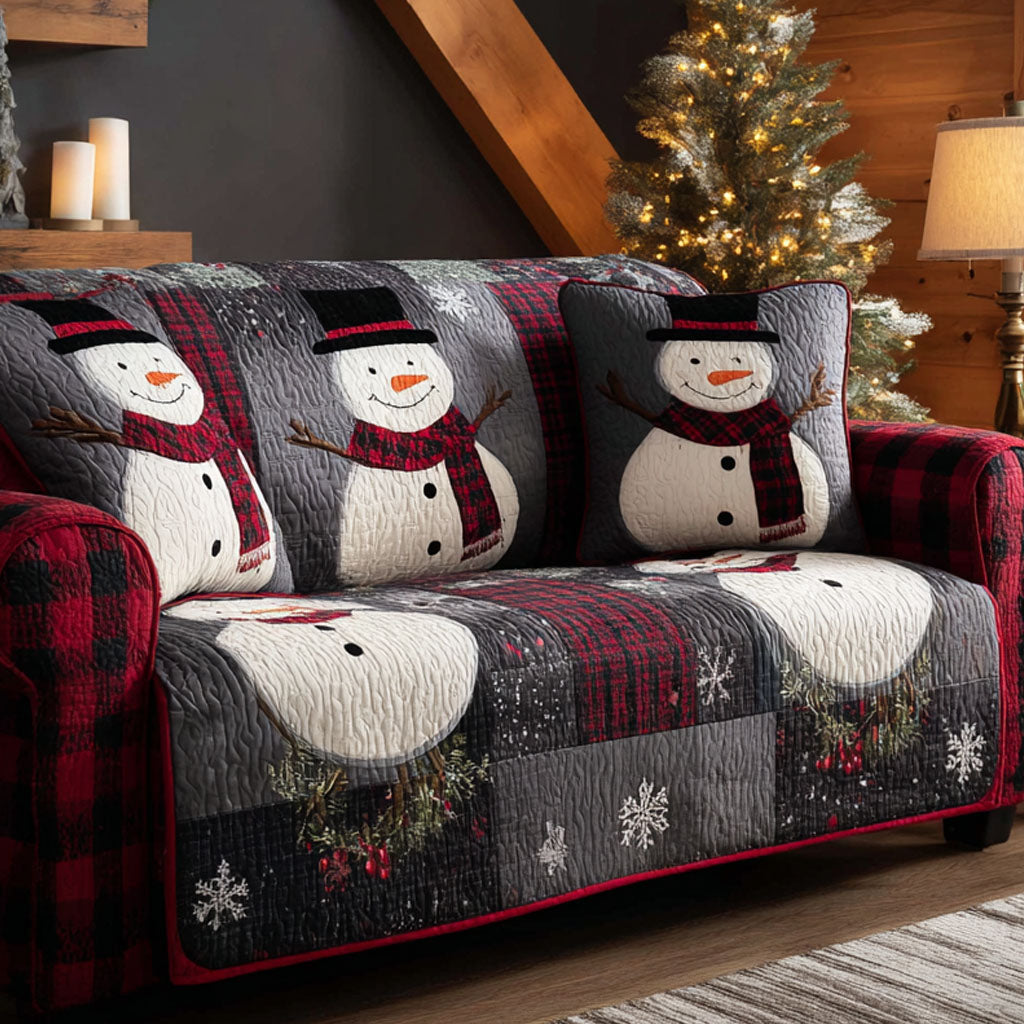 Twilight Snow Quilted Sofa Cover Christmas Living Decor Gift Ideas For Mom