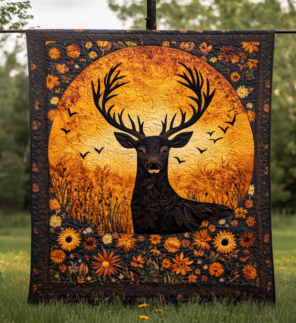 Twilight Stag Quilted Blanket Gifts For Deer Lovers