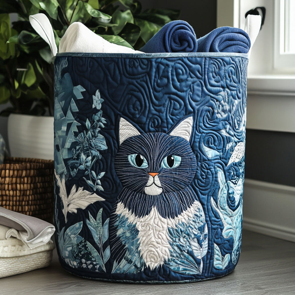 Twilight Tabbies Quilted Laundry Basket Perfect Gift For Apartment Living