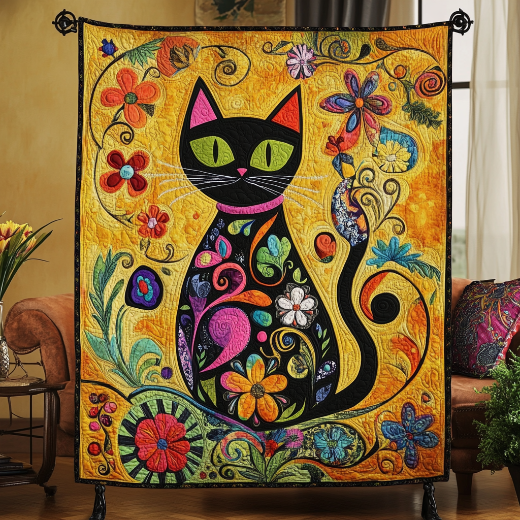 Twilight Tails Quilted Blanket Cat Christmas Gifts