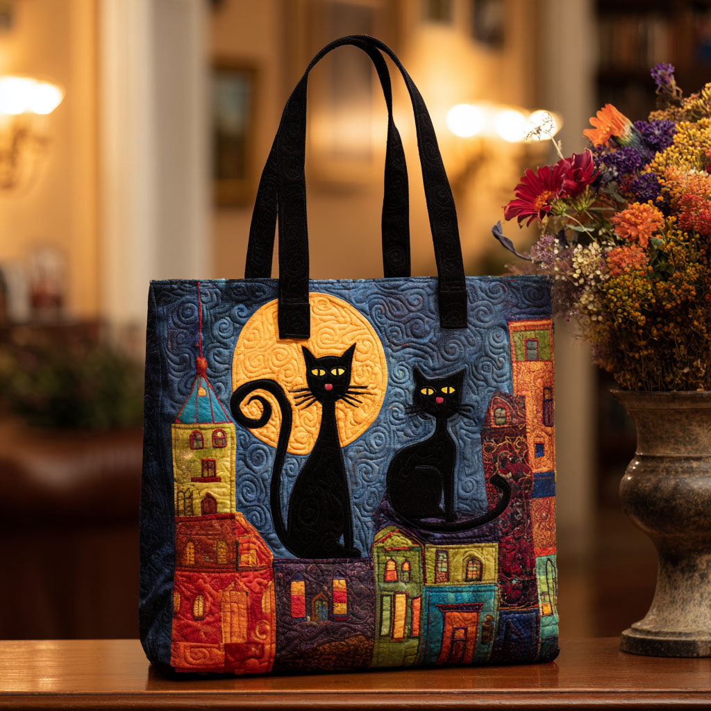 Twilight Tails Quilted Tote Bag Gifts For People Who Like Books