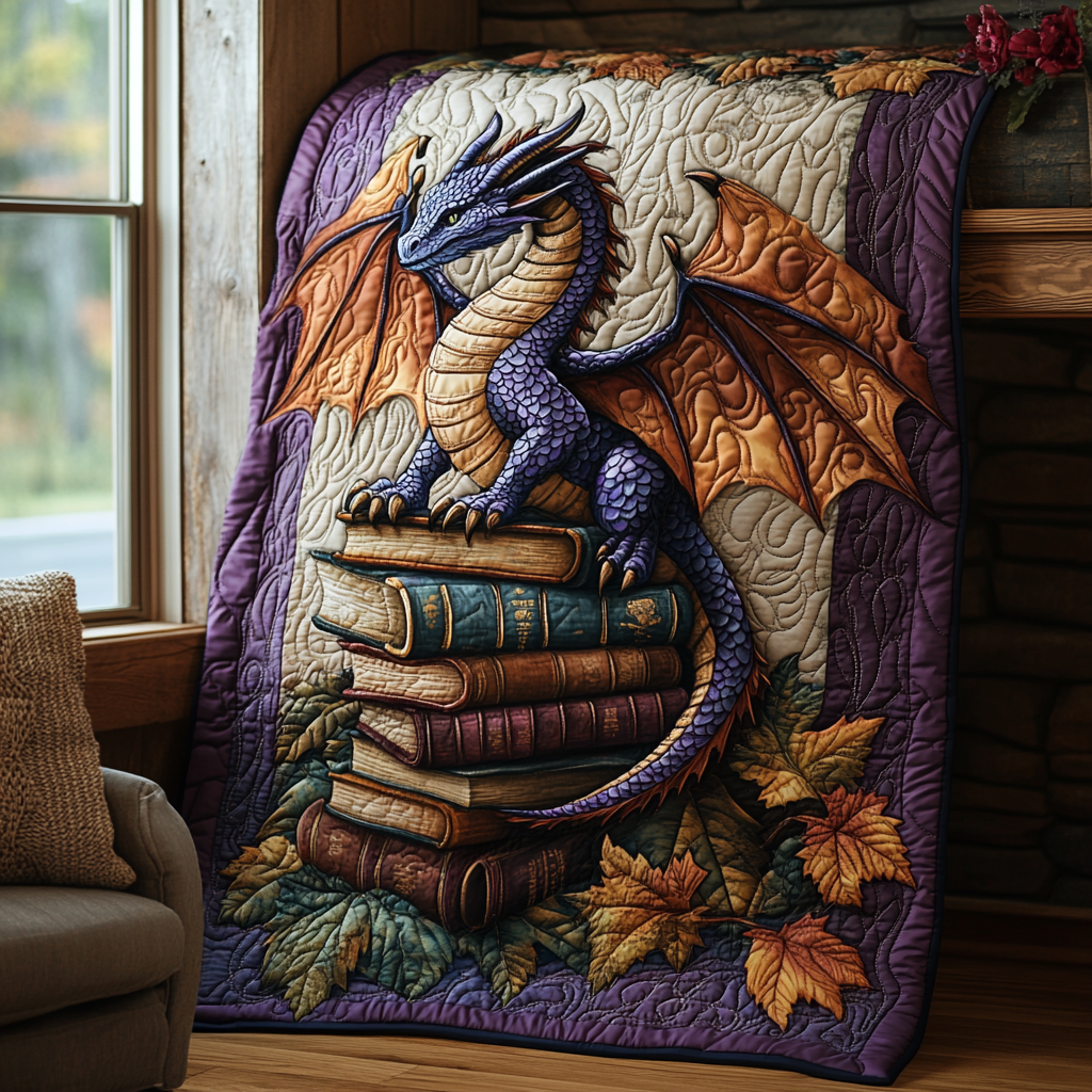 Twilight Talons Quilted Blanket Dragon Gifts For Her