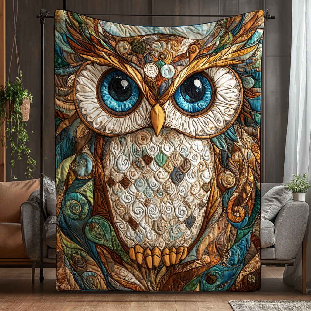 Twilight Talons Quilted Blanket Owl Blanket Idea Gifts For Her
