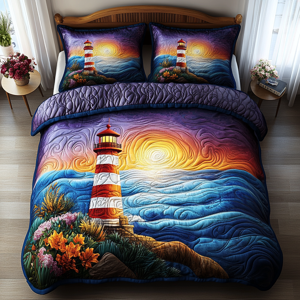 Twilight Tower Quilted Bedding Set Soft Bedding Set That Makes a Great Christmas Gift