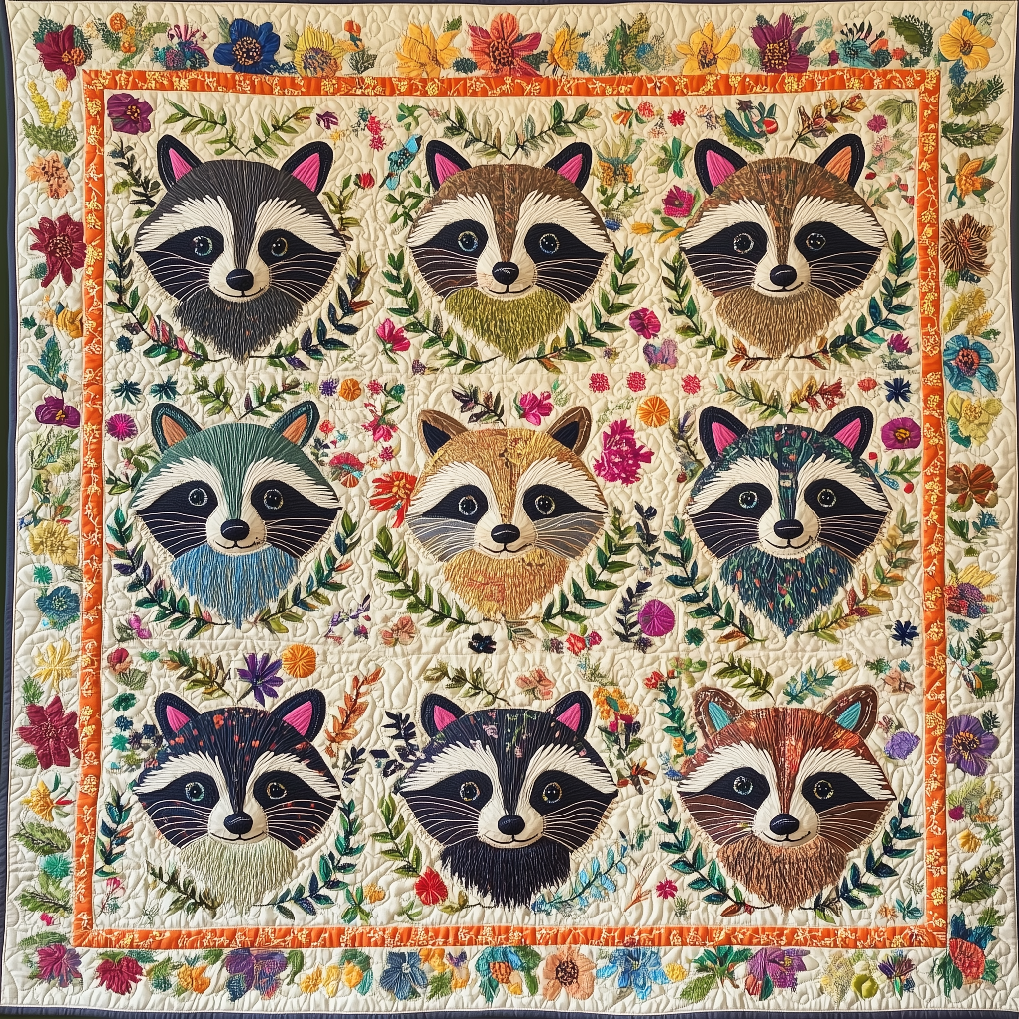 Twilight Tracker Quilted Blanket Funny Raccoon Gifts For Friend