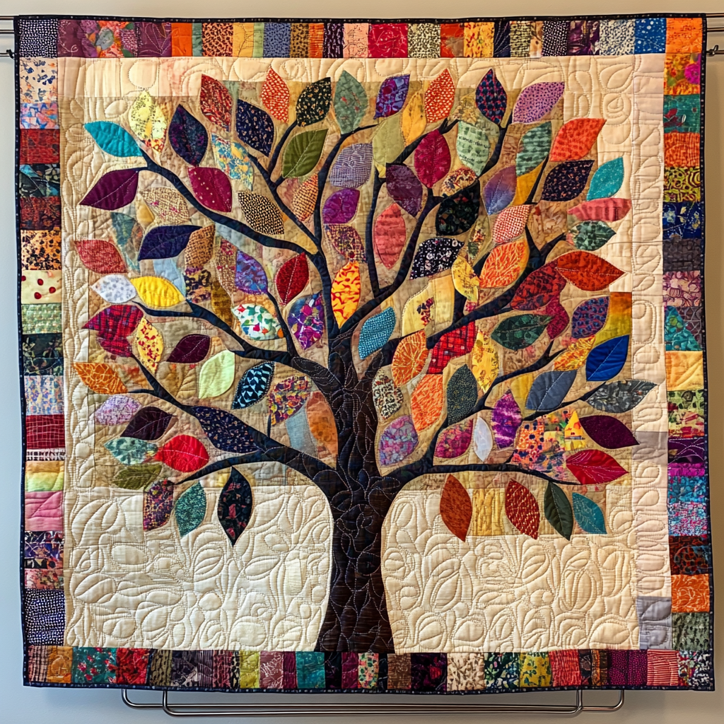 Twilight Tranquility Quilted Blanket Life Tree Blanket