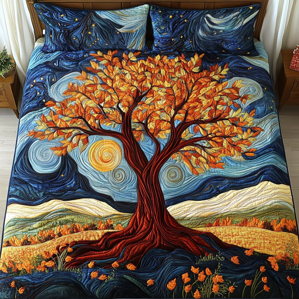 Twilight Tree Quilted Bedding Set Best Bed Sheet Set Tree Of Life Gifts For Men