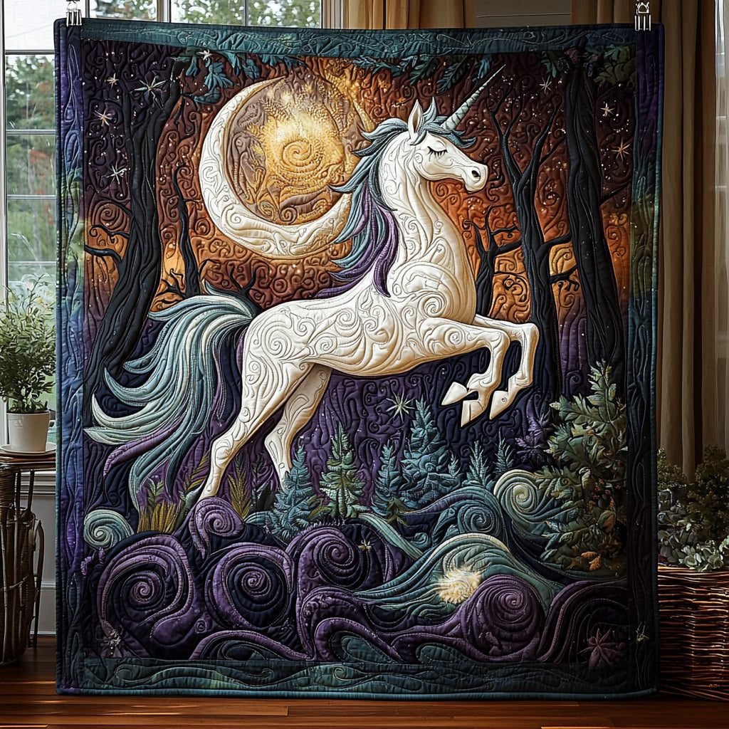 Twilight Unicorn Quilted Blanket Bedroom Xmas Decor Unique Patriotic Gifts