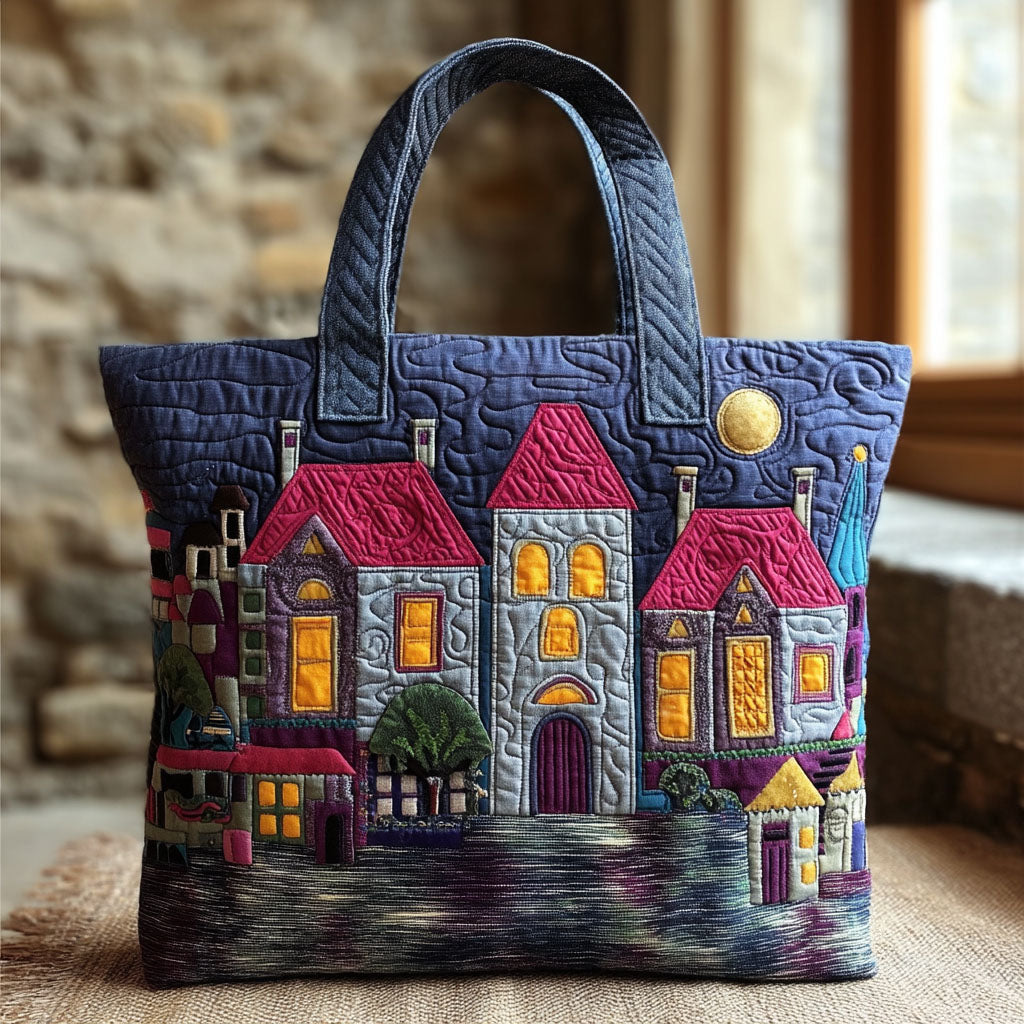 Twilight Village Quilted Tote Bag Christmas Gifts For Your Sister In Law