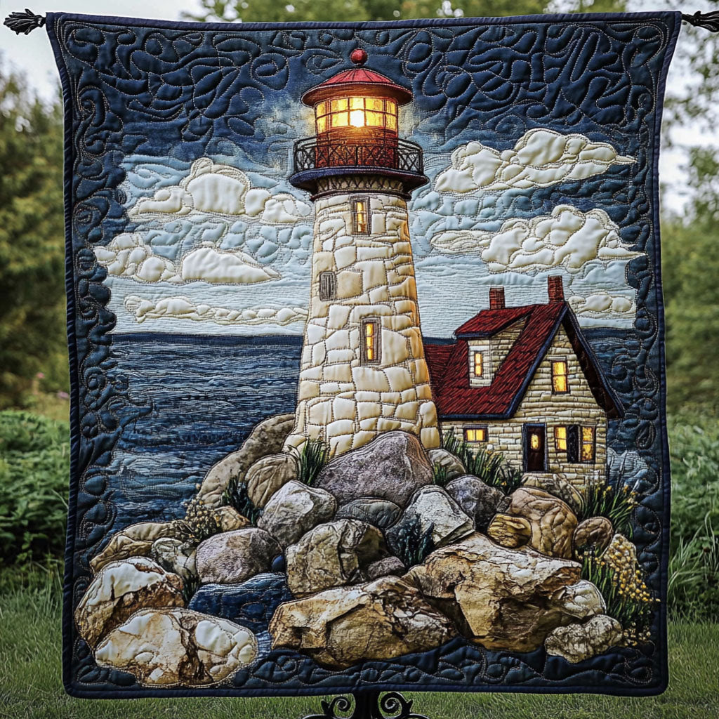 Twilight Watchtower Quilted Blanket Bed Christmas Decor Lighthouse Gifts For Women