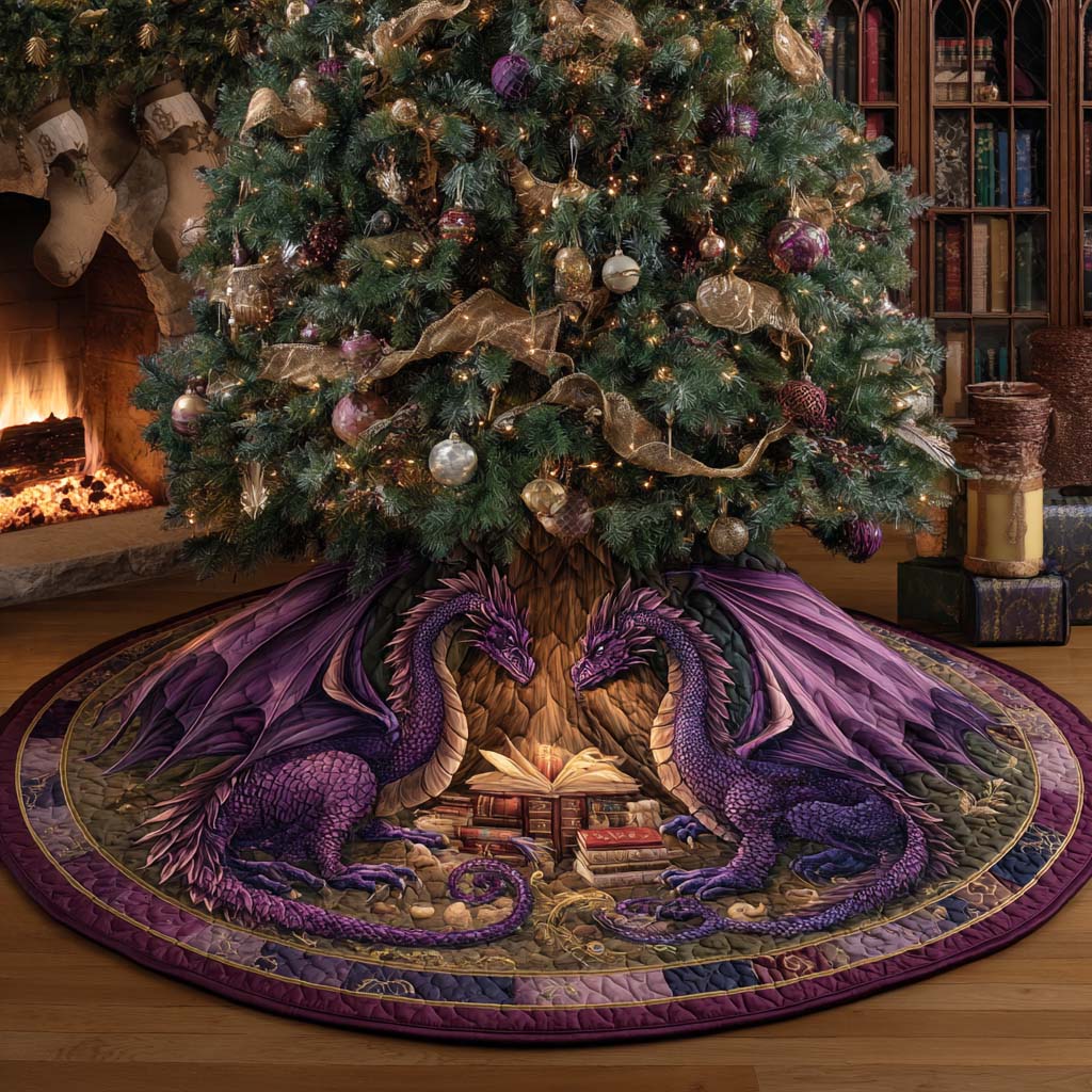 Twin Flames Wisdom Quilted Tree Skirt Holiday Home Decor Cool Gifts For Book Lovers