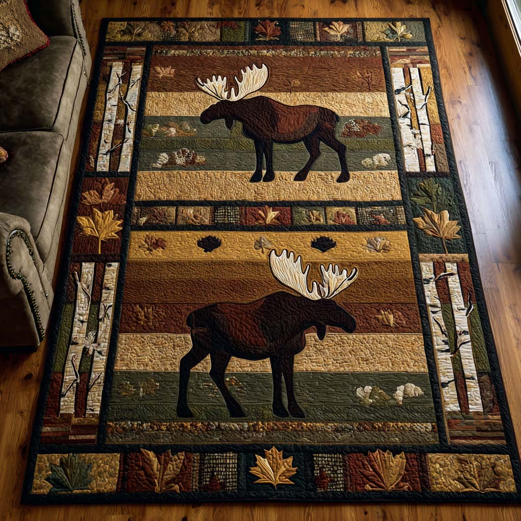 Twin Moose Area Rug  Bedroom Rugs Family Christmas Stockings
