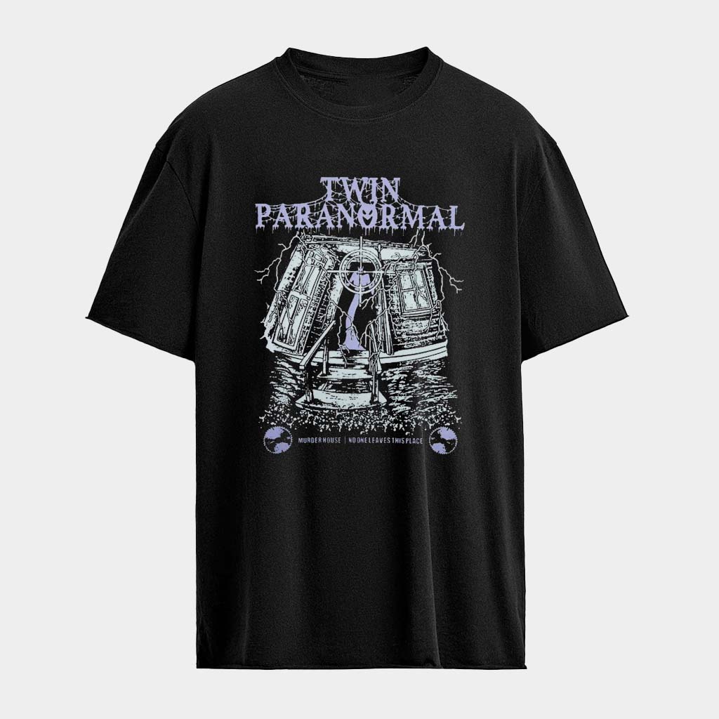 Twin Paranormal Murder House No One Leaves This Place Nightmare Month T-shirt Gifts For Him