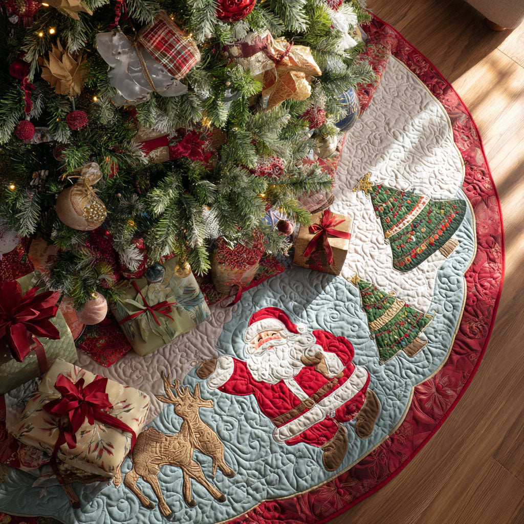 Twinkling Holiday Spirit Christmas Quilted Tree Skirt Holiday Home Decor Unique Christmas Gifts 2025