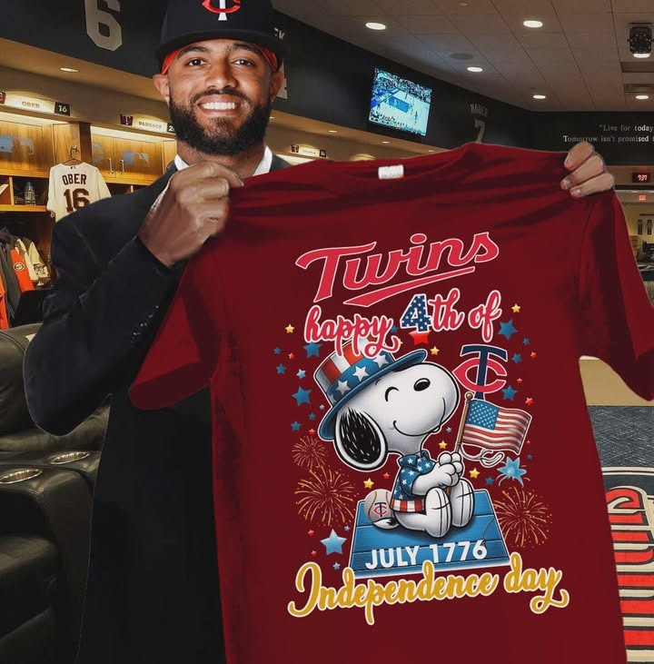 Twins x Snoopy Happy 4th Of July T-shirt Patriotic Gifts For Husband Independence Day