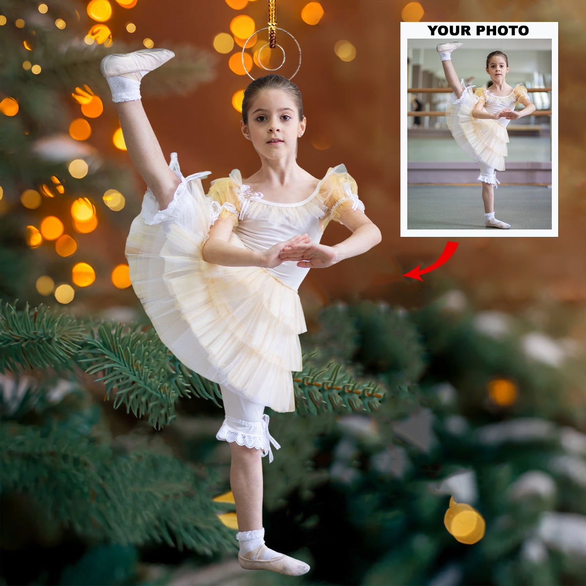 Twirl Of Dreams Personalized Photo Mica Ornament Gift For Ballet Dancer Ballerinas Bal