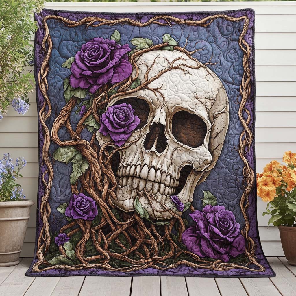 Twisted Bloom Skull Quilted Blanket Bed Christmas Decor Bee Themed Presents