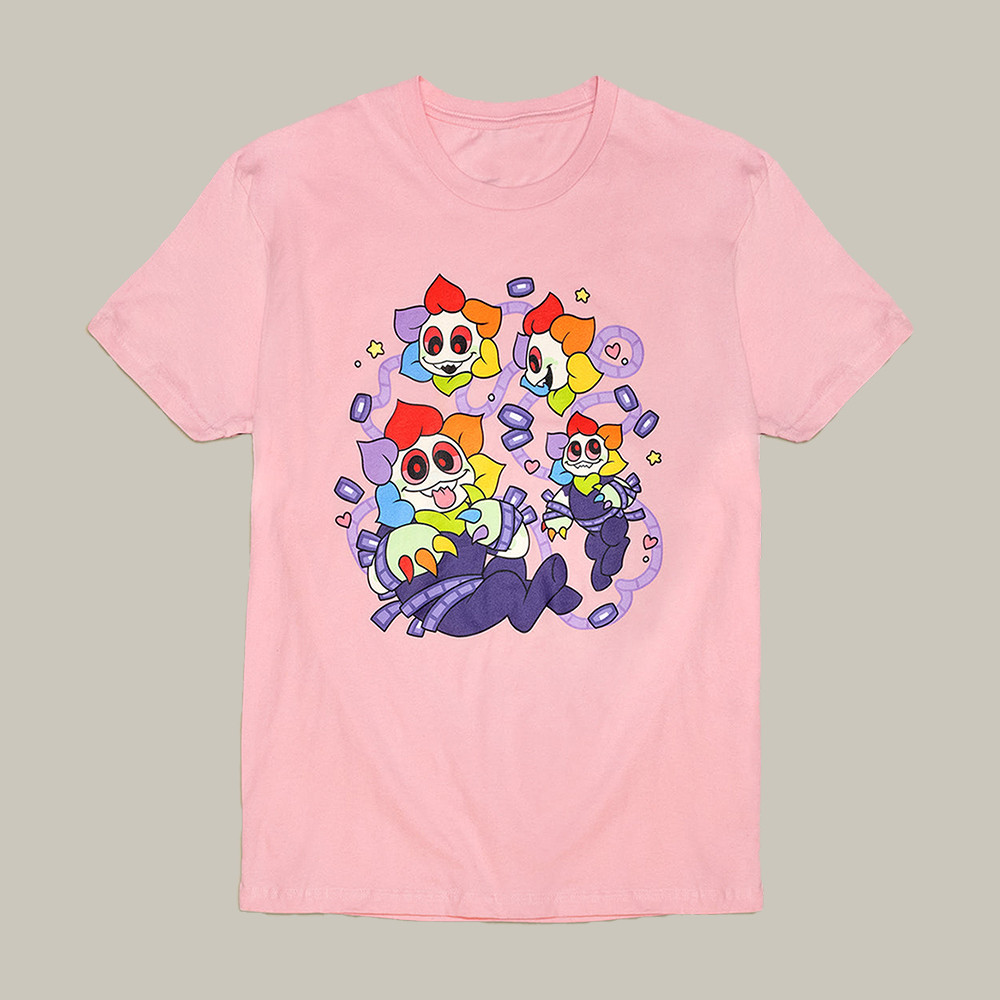 Twisted Dandy Pink T-Shirt Dandy's World Merch Cool Gift For Horror Game Fans