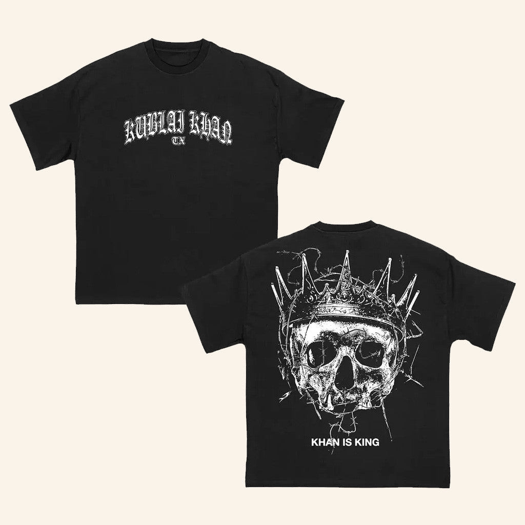 Twisted Thread Merch Kublai Khan Khan Is King Black T-Shirt Gifts For Dad