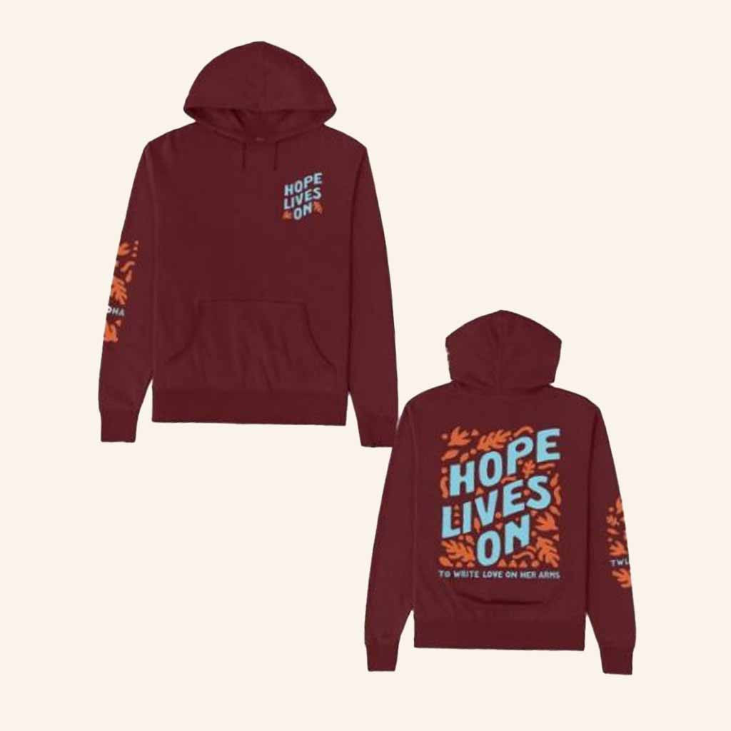 TWLOHA Merch Leaf Hope Lives On Hoodie Christmas Presents For Girlfriend TWLOHA Merch Leaf Hope Lives On Hoodie Christmas Presents For Girlfriend
