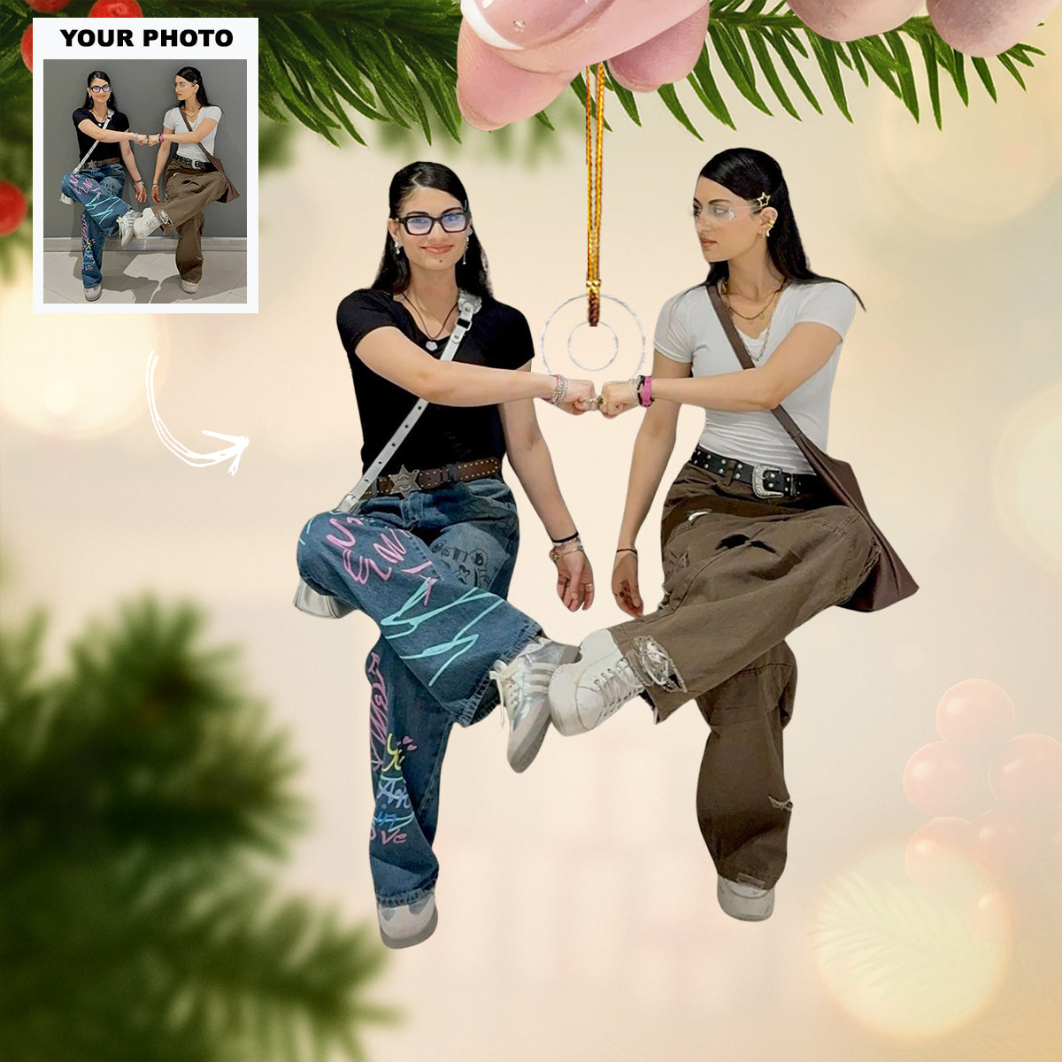 Two Peas In A Pod Personalized Photo Mica Ornament Customized Your Photo Ornament Ch