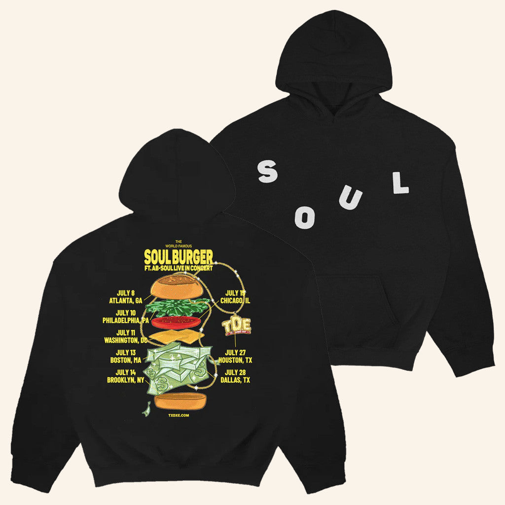 Txdxe Top Dawg Entertainment Merch Soul Burger Tour Hoodie Gifts For Friends Txdxe Top Dawg Entertainment Merch Soul Burger Tour Hoodie Gifts For Friends