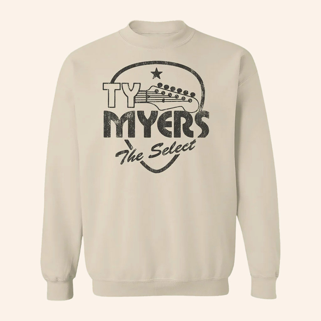 Ty Myers Merch Guitar Pick Crewneck Ty Myers The Select Sweatshirt Gifts For Music Fans