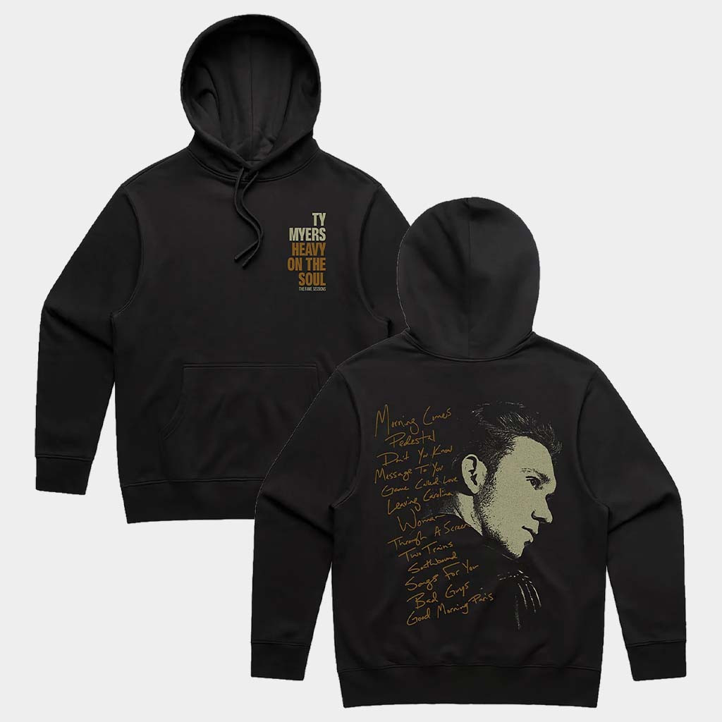 Ty Myers Merch Heavy On The Soul Black Hoodie Music Lover Gifts For Him