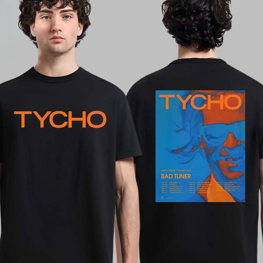 Tycho Devices Tour 2025 North American Tour Date List With Bad Tuner T-Shirt Gifts For Fans Tycho Devices Tour 2025 North American Tour Date List With Bad Tuner T-Shirt Gifts For Fans