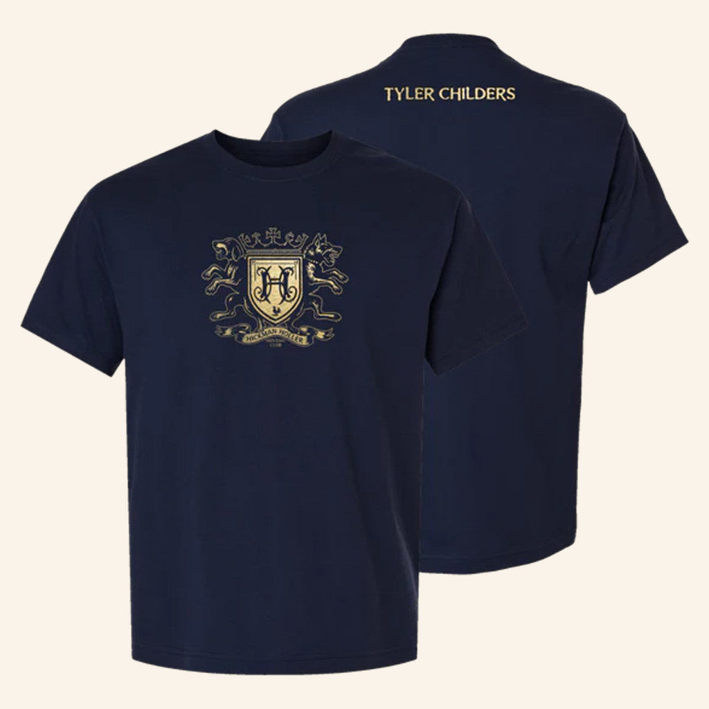 Tyler Childers Merch Hickman Holler Hunting Club Crest Navy T-Shirt Gifts For Friends Tyler Childers Merch Hickman Holler Hunting Club Crest Navy T-Shirt Gifts For Friends
