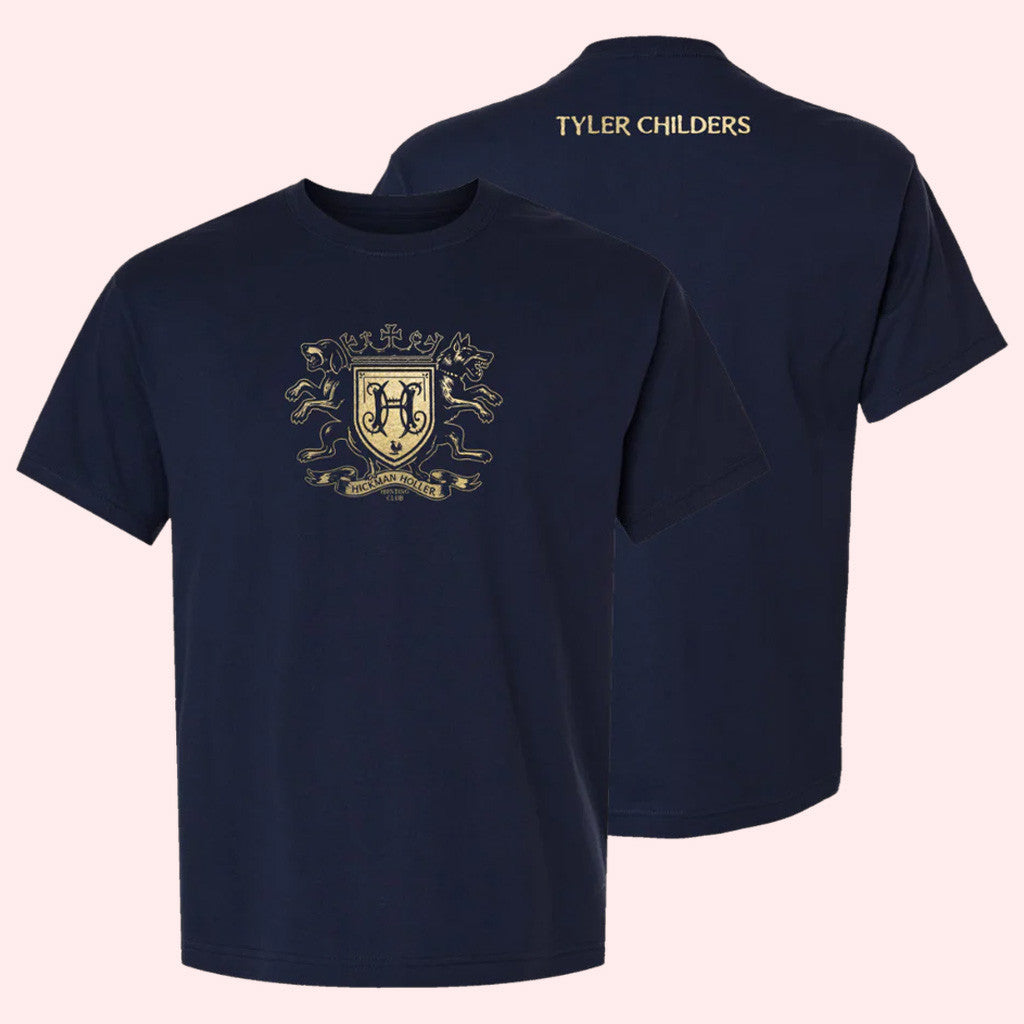 Tyler Childers Merch Hickman Holler Hunting Club Crest Navy T-Shirt Gifts For Him