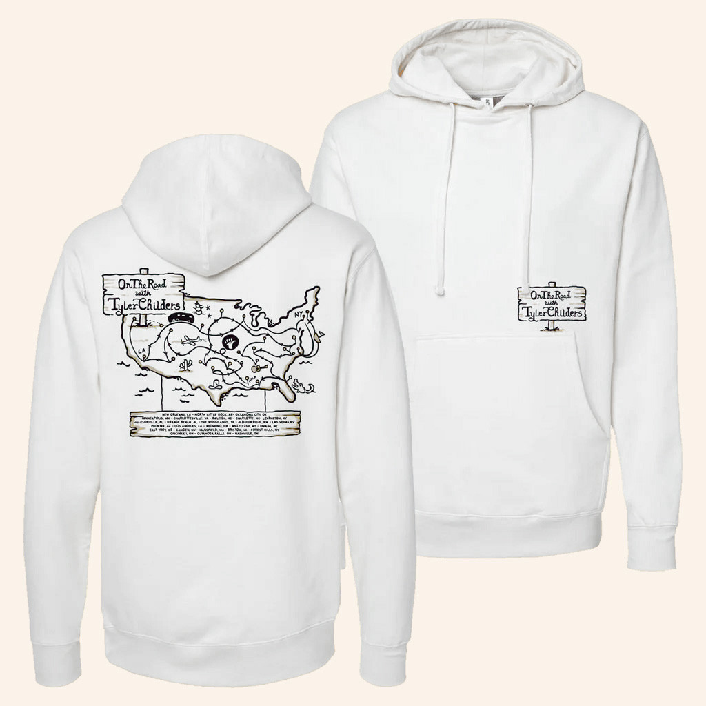 Tyler Childers Merch On The Road Map Hoodie Christmas Gift Ideas For Him