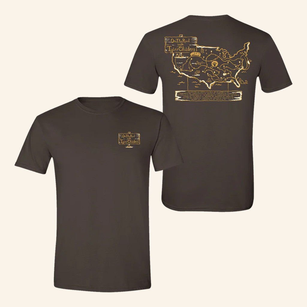 Tyler Childers Merch On The Road Map T-Shirt Christmas Gifts For Husband Tyler Childers Merch On The Road Map T-Shirt Christmas Gifts For Husband