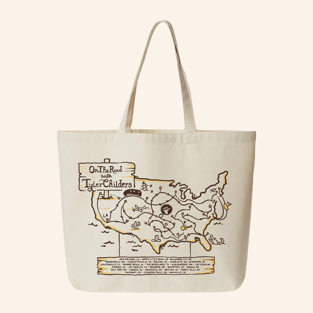 Tyler Childers Merch On The Road Map Tote Bag Christmas Gifts For Her Tyler Childers Merch On The Road Map Tote Bag Christmas Gifts For Her