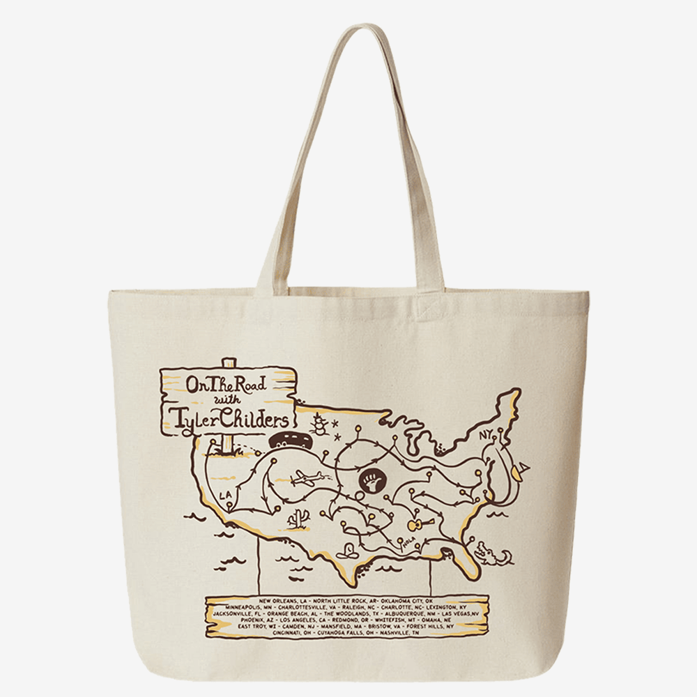 Tyler Childers Merch Tote Bag On The Road Map Jumbo Tote Music Related Gifts