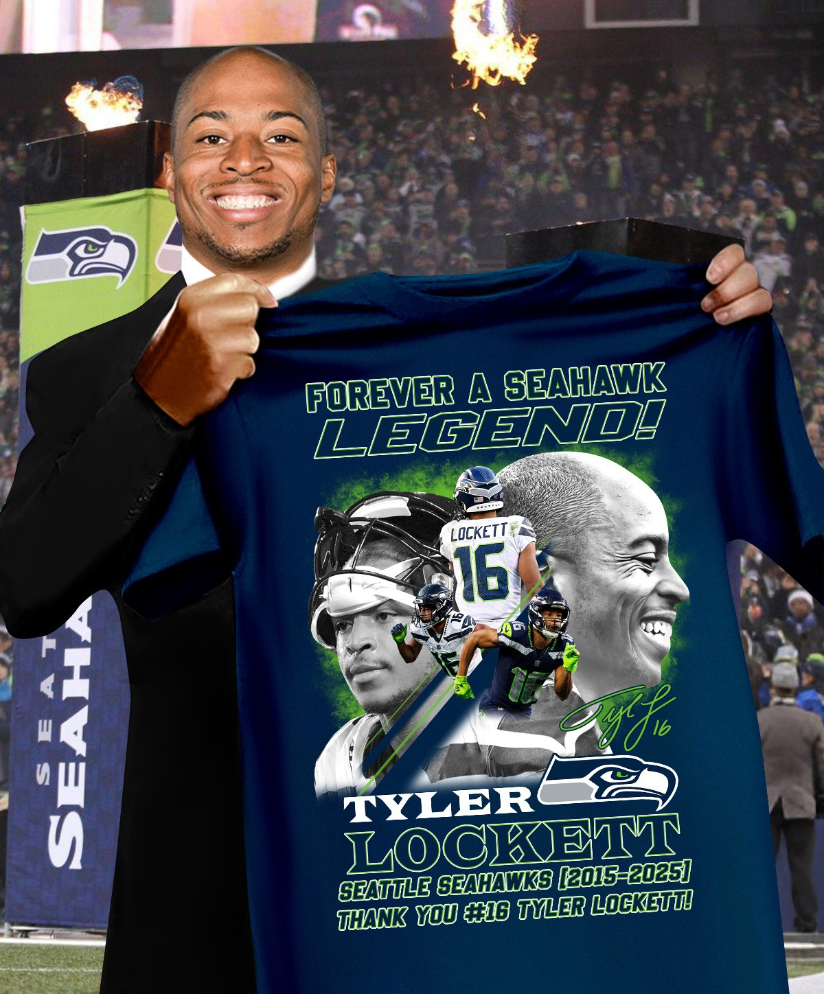 Tyler Lockett Forever A Seahawk Legend Shirt Seattle Seahawks Thank You #16 Tyler Lockett