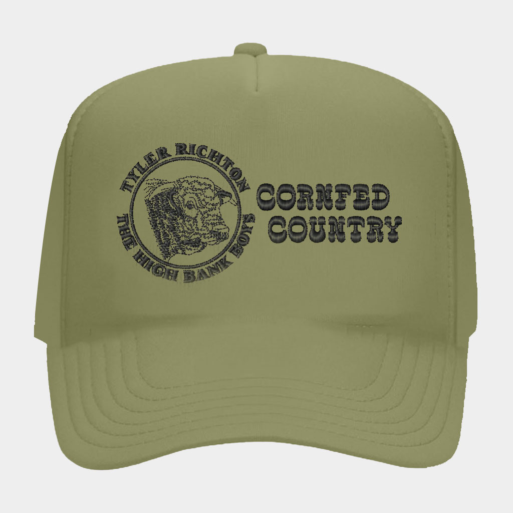 Tyler Richton And The High Bank Boys Merch Corn Fed Country Corduroy Hat Embroidered-1 Tyler Richton And The High Bank Boys Merch Corn Fed Country Corduroy Hat Embroidered-1