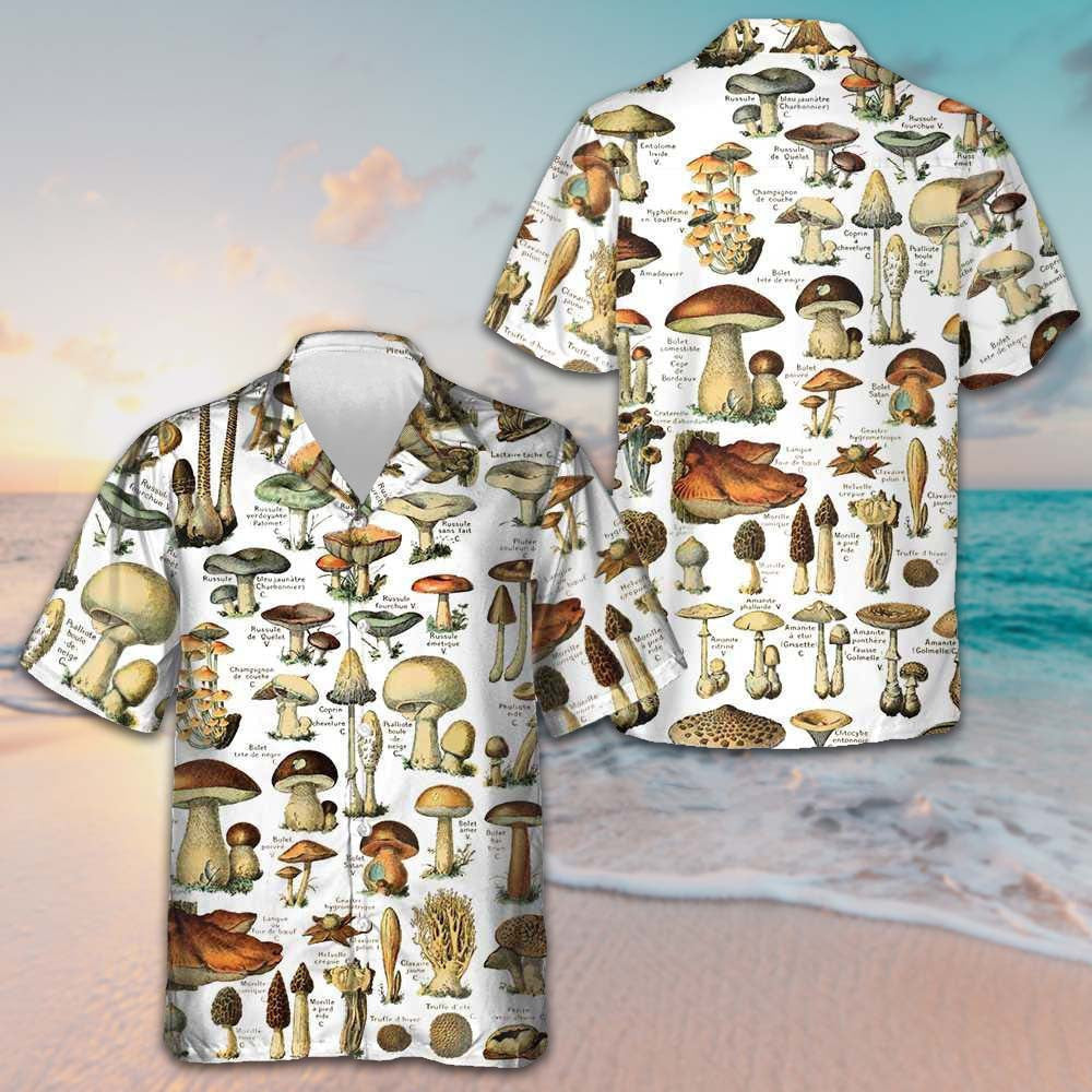 Types Of Mushroom Hawaiian Shirt Beach Button Up Gifts For Mushroom Lovers Types Of Mushroom Hawaiian Shirt Beach Button Up Gifts For Mushroom Lovers