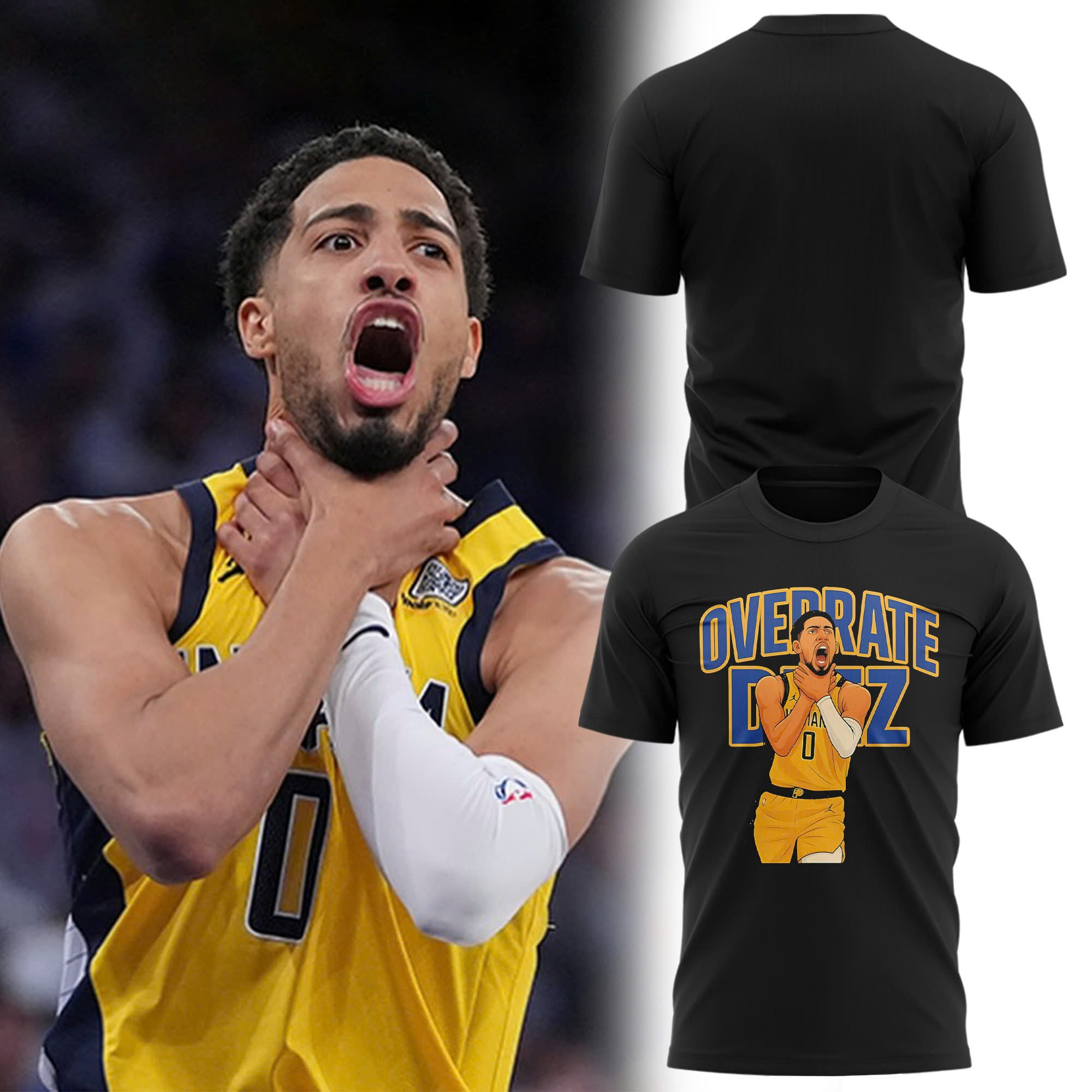 Tyrese Haliburton Choke Overrated Indiana Pacers 2025 T-Shirt Basketball Fan Merch