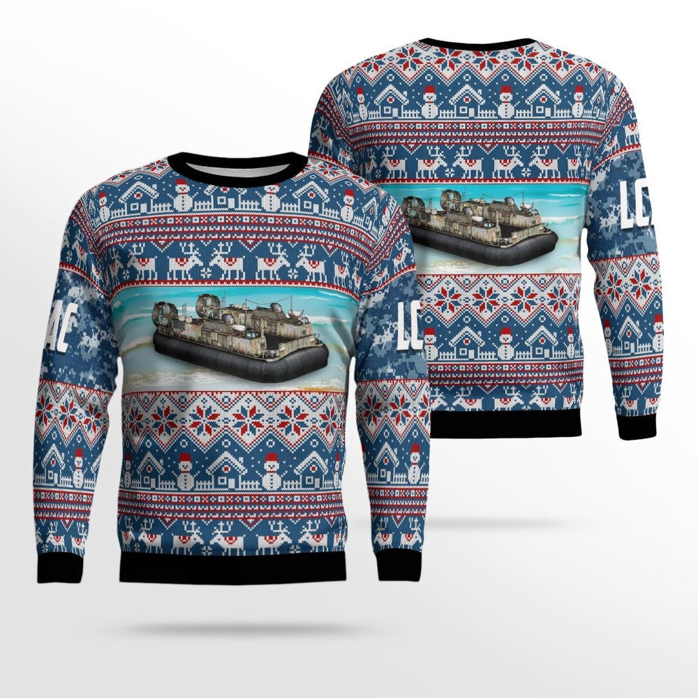 U S Navy Landing Craft Air Cushion Ugly Sweater Unisex Christmas Gift